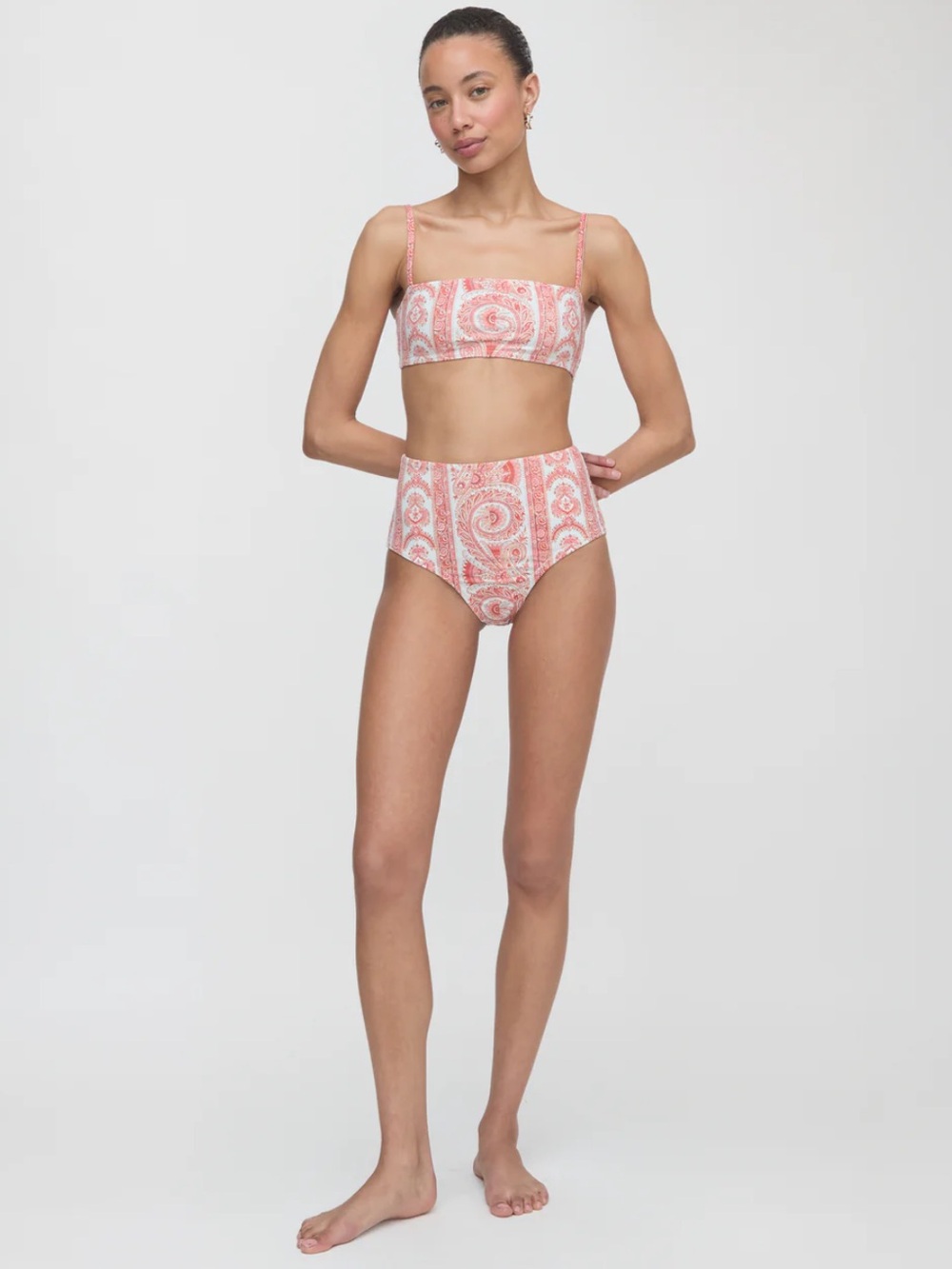 The Juno Bikini Set & Shorts - Coral Corsica Paisley